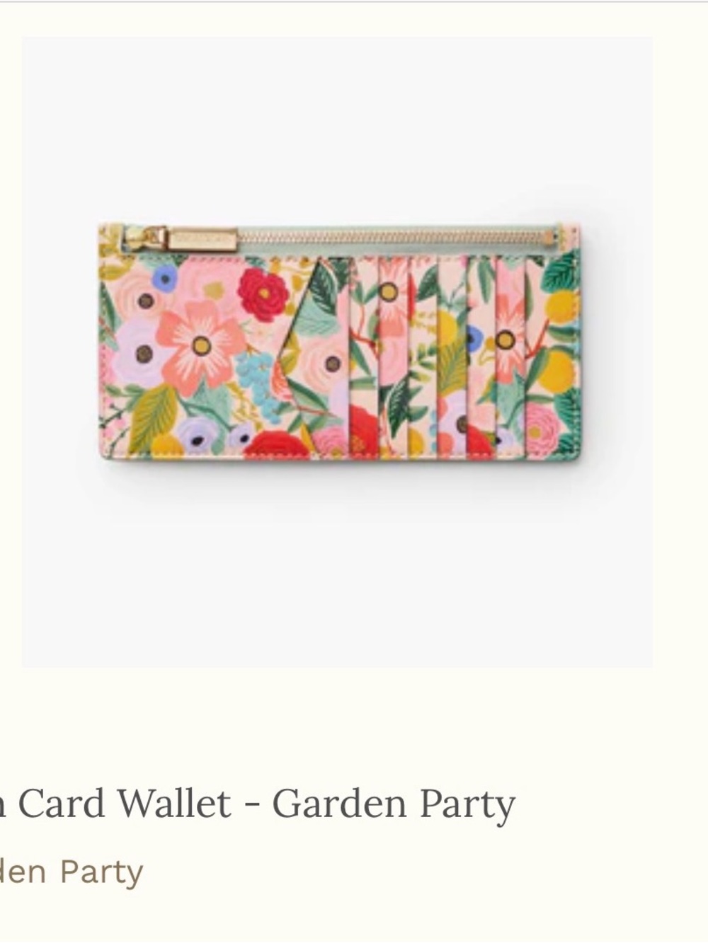 Rifle Paper Co. Garden Party Slim Card Wallet